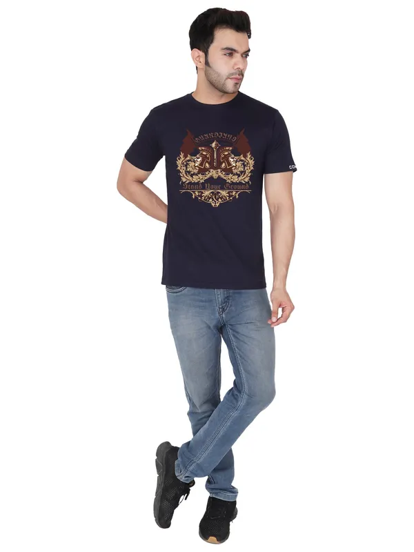 Navy_Blue_Stand_Your_Ground_Printed_Tee_For_Men