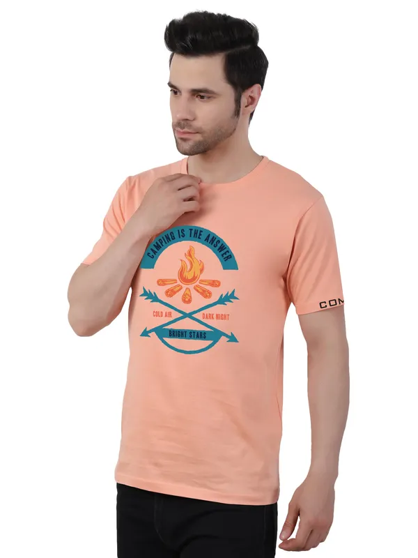 Creamy_Peach_Camping_Printed_Tee_For_Men