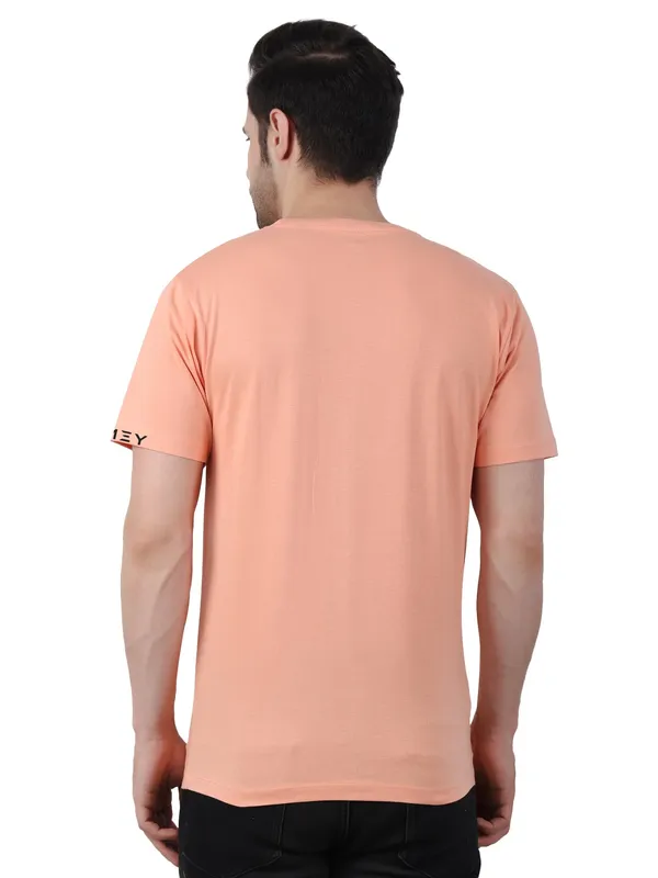 Creamy_Peach_Old_Man_Printed_100%_Cotton_Tshrit_For_Men