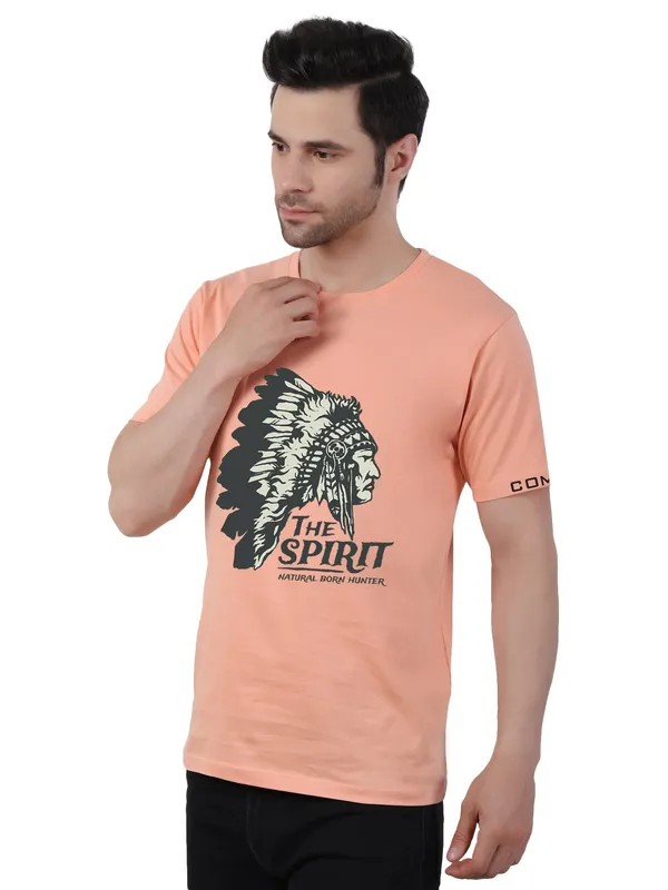 Creamy_Peach_The_Spirit_Printed_Tee_For_Men