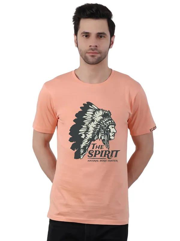 Creamy_Peach_The_Spirit_Printed_Tee_For_Men