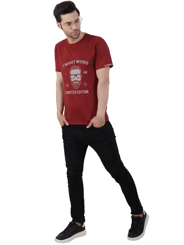 Currant_Red_Limited_Edition_Printed_100%_CottonTshirt_For_Men