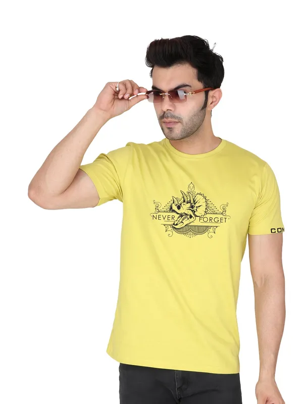 Corn_Yellow_Never_Forget_Printed_Tee_For_Men