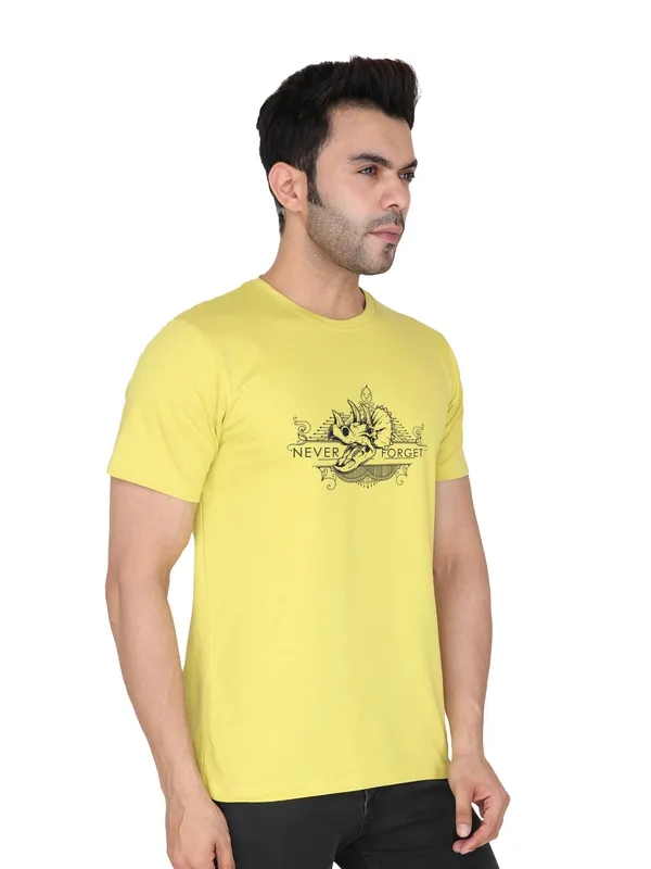 Corn_Yellow_Never_Forget_Printed_Tee_For_Men