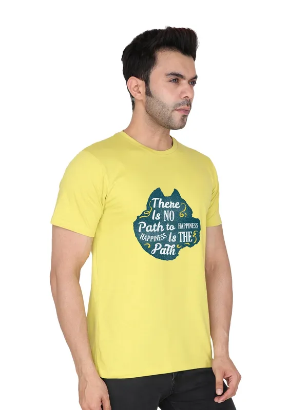Corn_Yellow_Path_To_Happiness_Printed_Tee_For_Men