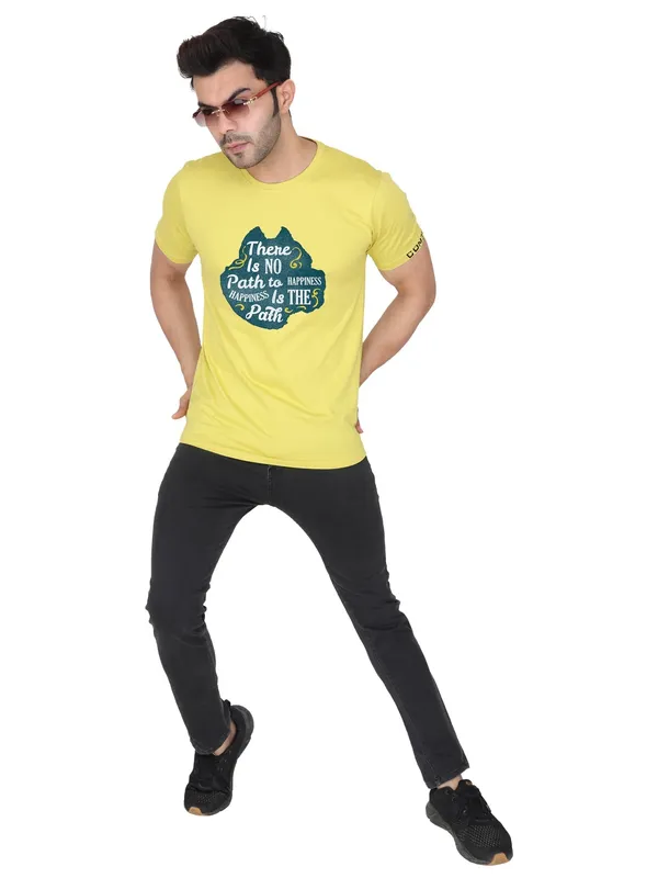 Corn_Yellow_Path_To_Happiness_Printed_Tee_For_Men