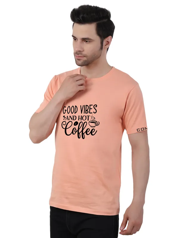 Creamy_Peach_Good_Vibes_Coffee_Printed_Tee_For_Men