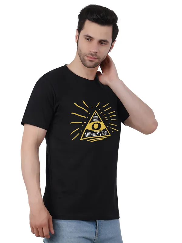 Black_Great_Leader_Printed_Tee_For_Men