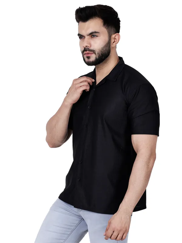 Black_Knitted_Casual_Shirt