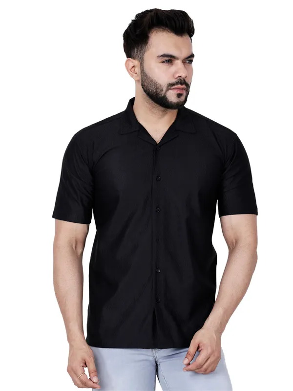 Black_Knitted_Casual_Shirt