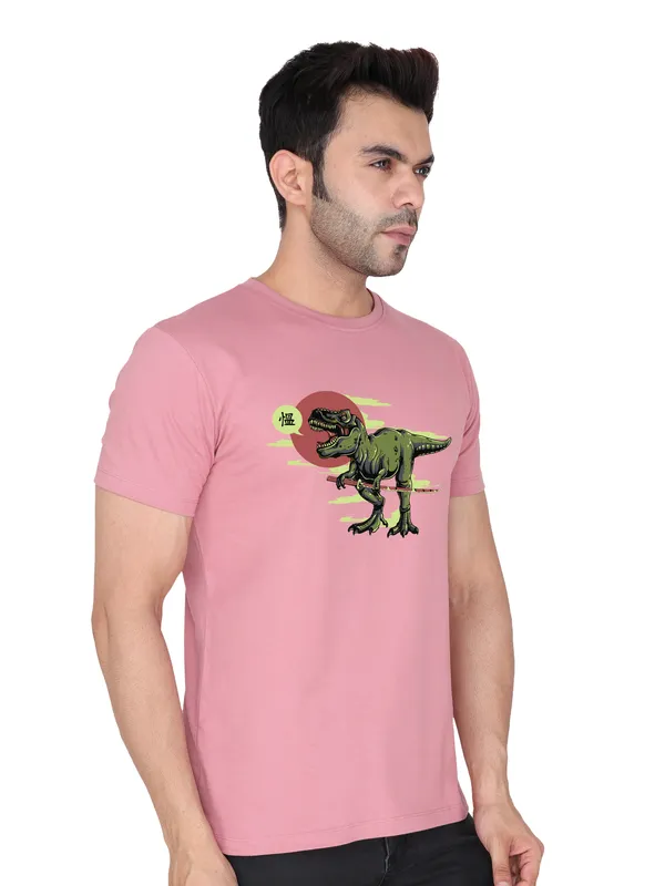 Rose_Pink_Dino_Printed_Tee_For_Men