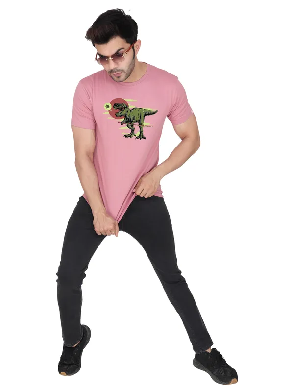 Rose_Pink_Dino_Printed_Tee_For_Men