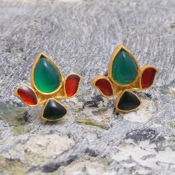 925_Sterling_Silver_With_Gold_Plated_Premium_Stud_For_Women_in_Gold_plated