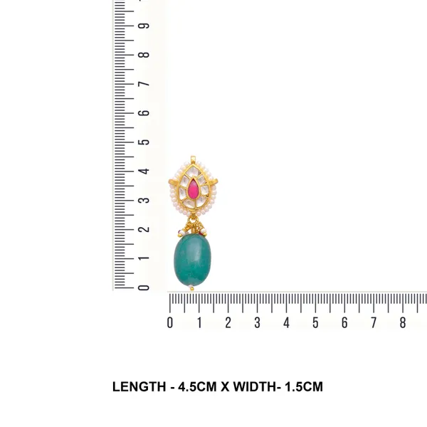 925_Sterling_silver_earring_with_crystal_polki_and_semi_precious_stone