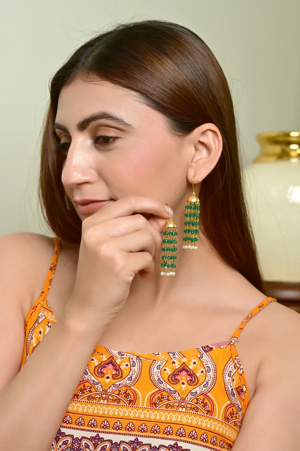 925_Sterling_silver_jumki_with_Green_oxen_Beads