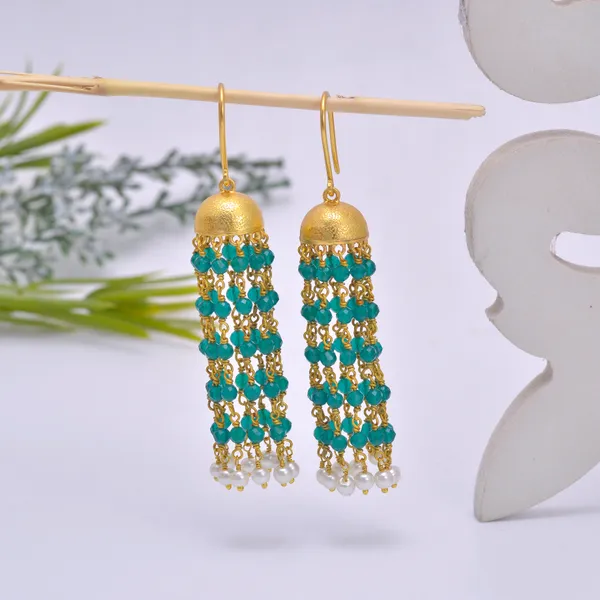 925_Sterling_silver_jumki_with_Green_oxen_Beads