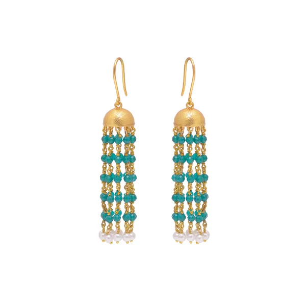 925_Sterling_silver_jumki_with_Green_oxen_Beads