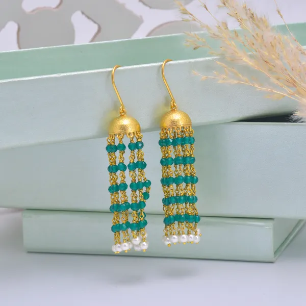 925_Sterling_silver_jumki_with_Green_oxen_Beads