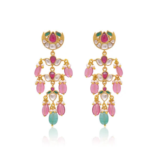 925_sterling_Silver_traditional_Earring_with_Semi_precious_stones