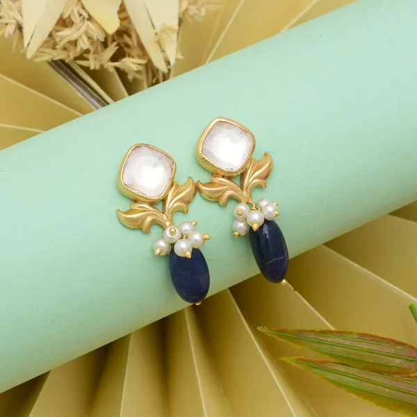 925_Sterling_Silver_With_Gold_Plated_Premium_Stud_For_Women_Purple