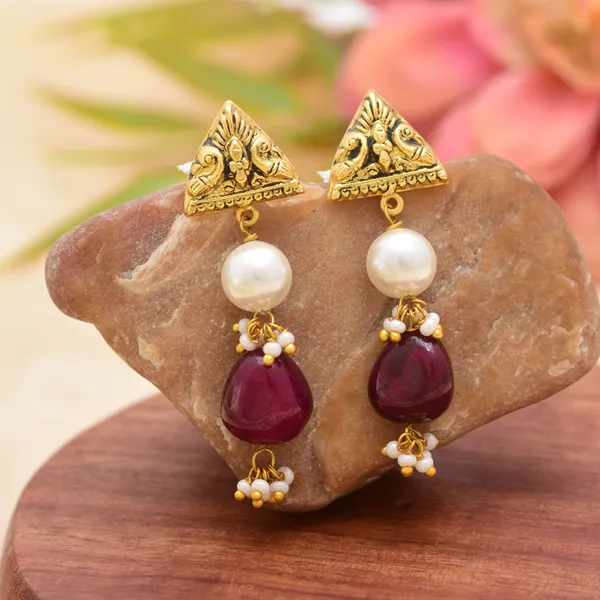 925_Sterling_Silver_With_Gold_Plated_Premium_Earring_For_Women_Gold_colour