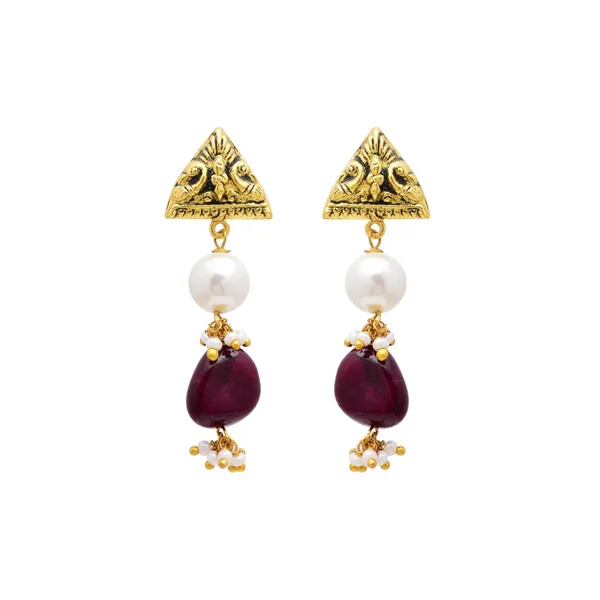925_Sterling_Silver_With_Gold_Plated_Premium_Earring_For_Women_Gold_colour
