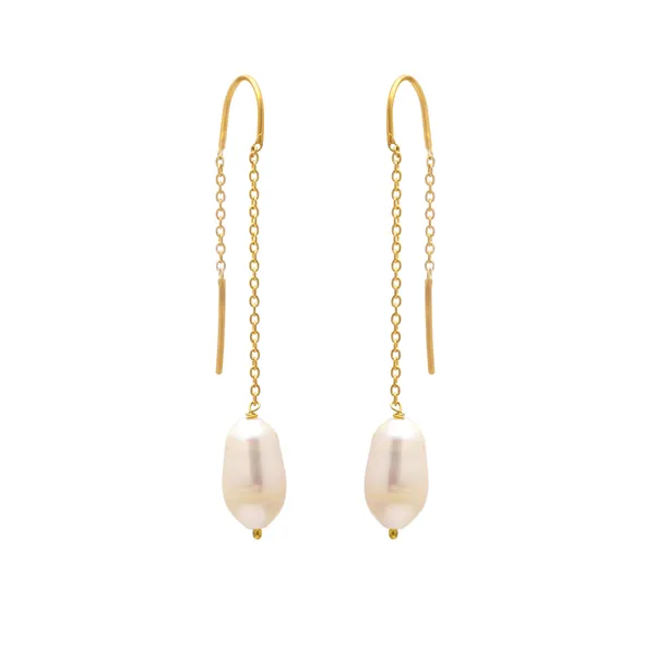925_Sterling_Silver_|_Gold_Plated_Earrings_|_Sophisticated_Off_White_Beeds