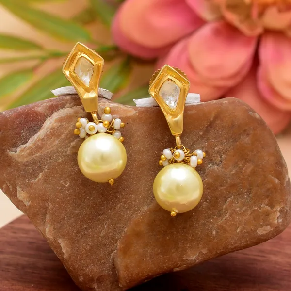 925_Sterling_Silver_|_Gold_Plated_Stud_|_White_Gemstones