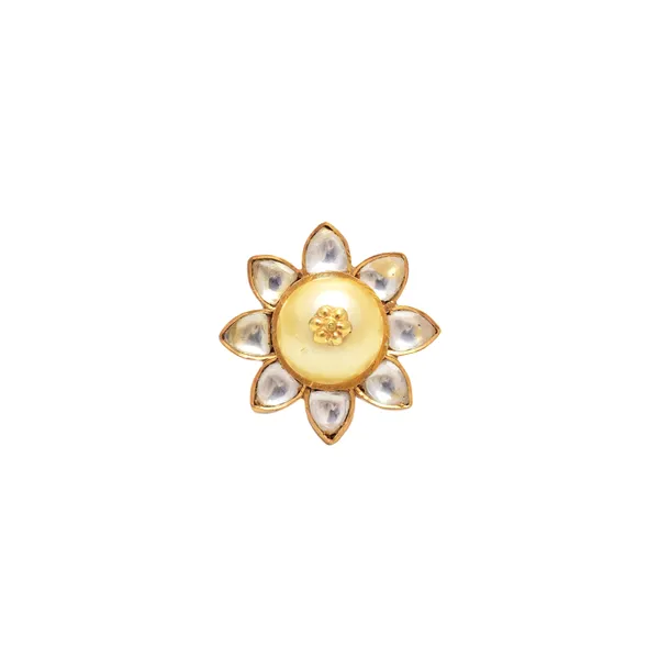 925_Sterling_silver_ring_Studded_with_pearl_For_Women_Gold