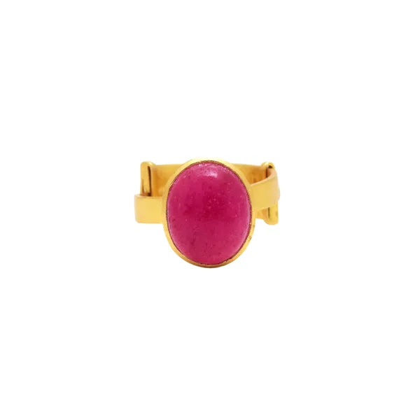 927_Sterling_Silver_|_Adjustable_Doublet_Emerald_Studded_Ring_|_Gold_Plated