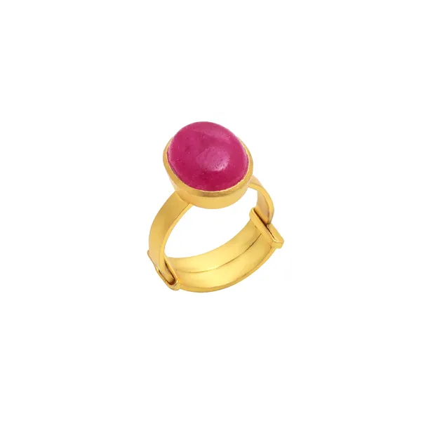 927_Sterling_Silver_|_Adjustable_Doublet_Emerald_Studded_Ring_|_Gold_Plated