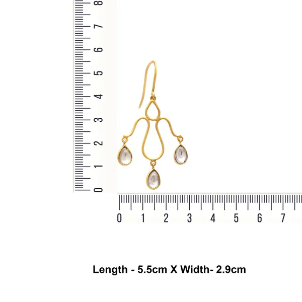 925_Sterling_Silver_|_Gold_Plated_Earring_|_White_Gemstones
