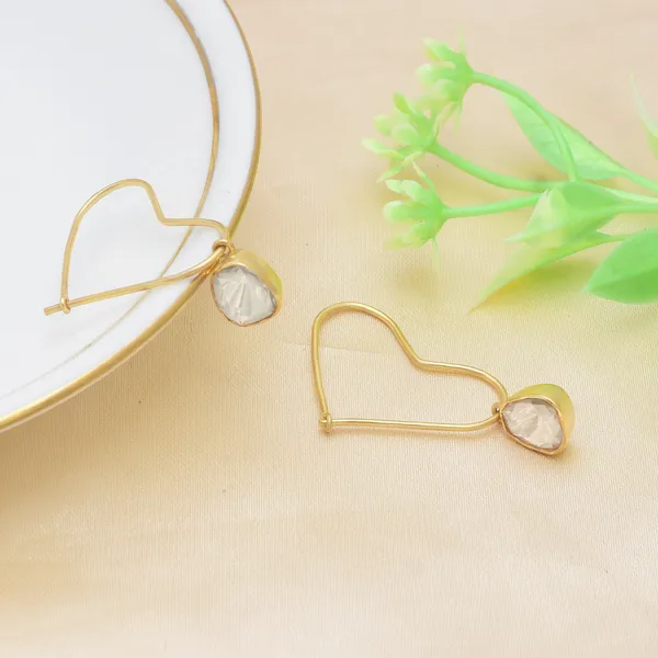 925_Sterling_Silver_|_Gold_Plated_Stud_|_White_Gemstones