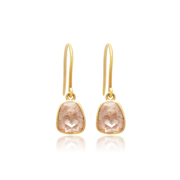 925_Sterling_Silver_|_Gold_Plated_Earrings_|_White_Gemstone