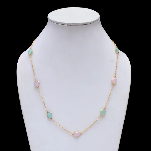 925_Sterling_Peru_Calsi_And_Quartz_Stone_Chain_For_Women_Pink