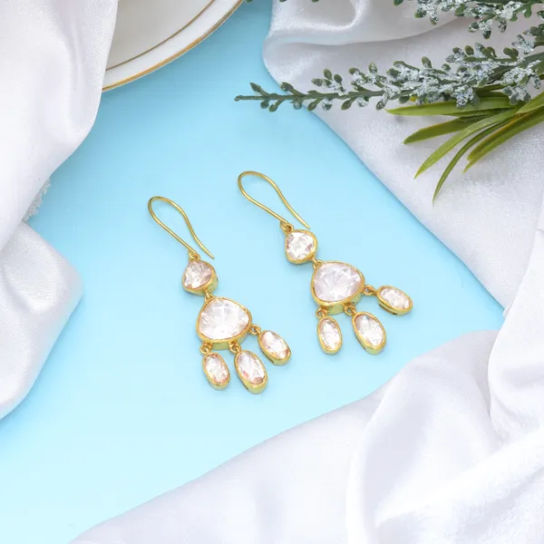 925_Sterling_Mossanite_Earring_For_Women_Gold