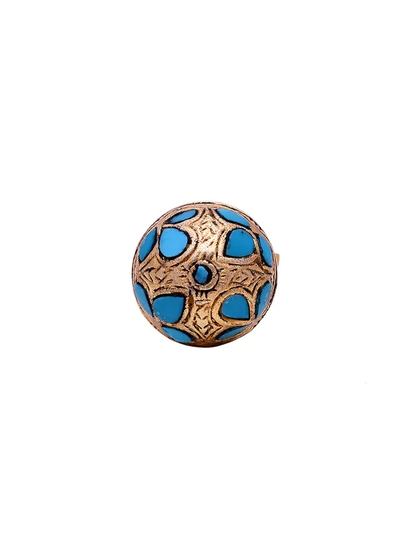 926_Sterling_Silver_Adjustable_Moissanite_Polki_Studded_Ring_for_Women_|_Gold_Plated_Classic_Design
