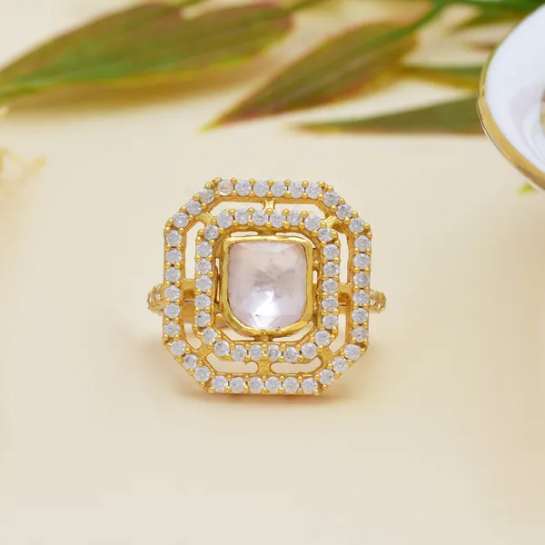 927_Sterling_Silver_|_Adjustable_Ring_|_Gold_Plated
