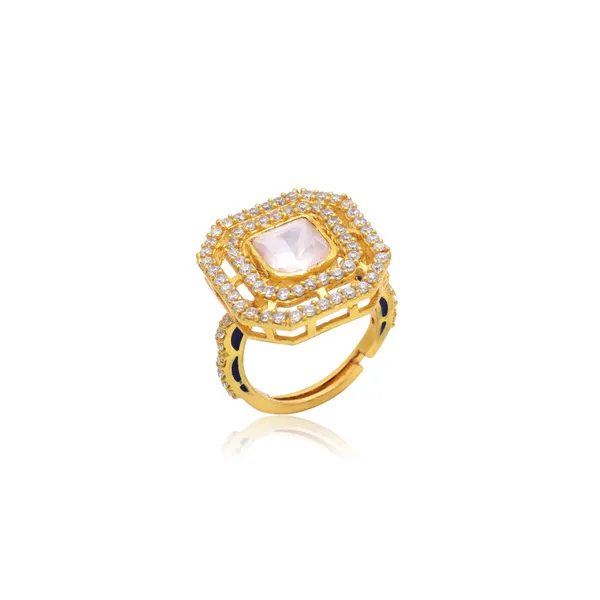 927_Sterling_Silver_|_Adjustable_Ring_|_Gold_Plated