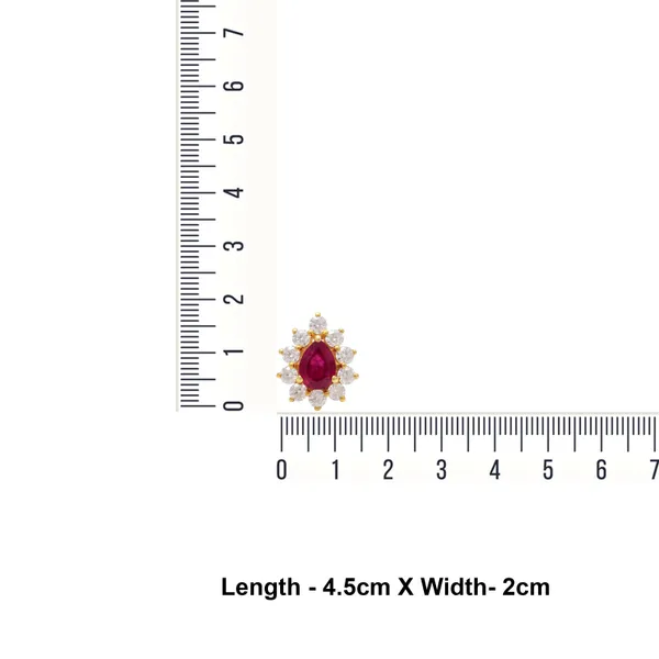 925_Sterling_Ruby_And_Cz_Studs_For_Women_Gold