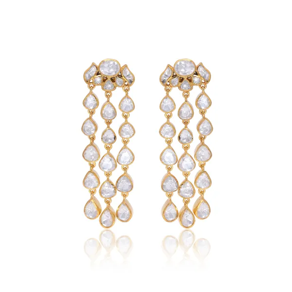 925_Sterling_Mossanite_Polki_Earring_For_Women_Gold