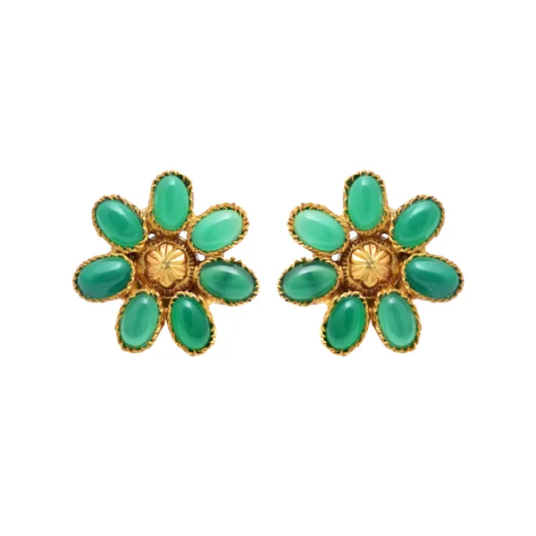925_Sterling_Onex_Studs_For_Women_Gold