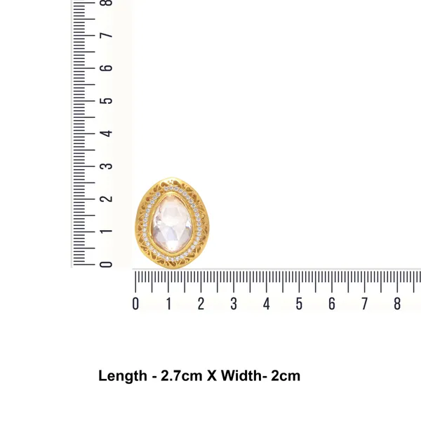 925_Sterling_Mossanite_Polki_And_Cz_Studs_For_Women_Gold