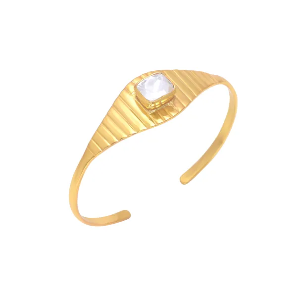 925_Sterling_Silver_|_Mossanite_Polki_Bangles_|_Gold_Plated_&_White_Gemstone