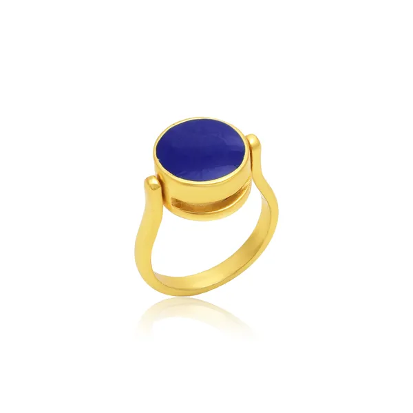 925_Sterling_Silver_|_Adjustable_Moissanite_Polki_Studded_Ring_|_Gold_Plated
