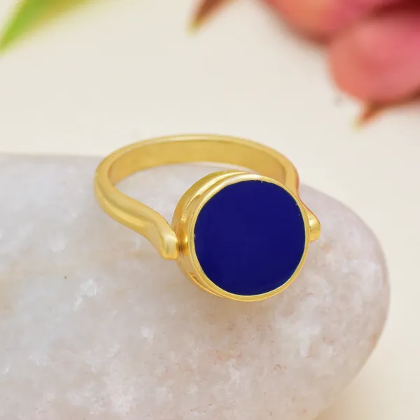 925_Sterling_Silver_|_Adjustable_Moissanite_Polki_Studded_Ring_|_Gold_Plated
