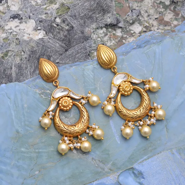925_Sterling_Silver_|_Gold_Plated_Chand_Bali_Earrings_|_Gold-Toned_Design