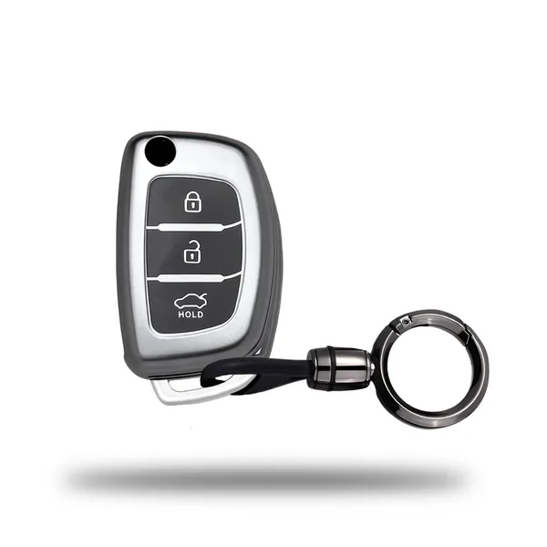 Multicolor_Tpu_Key_Cover_And_Round_Keychain_Compatible_For_Hyundai_I_20,_Xcent,Verna_Flude_3_Button_Flip_Smart_Key_Cover
