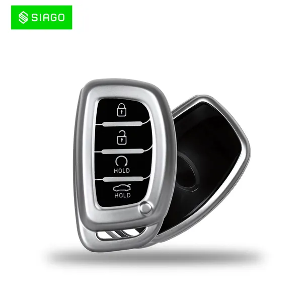 Grey_Tpu_Key_Cover_And_Metal_Keychain_Compatible_For_Hyundai_Alcazar_And_Creta_2021_2022_&_2023_Car_4_Button_Smart_Key