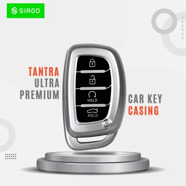 Grey_Tpu_Key_Cover_And_Metal_Keychain_Compatible_For_Hyundai_Alcazar_And_Creta_2021_2022_&_2023_Car_4_Button_Smart_Key